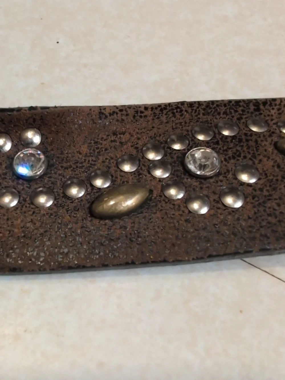 Nocona Studded Brown Leather Western Belt with Ornate Buckle Small - Picture 8 of 13